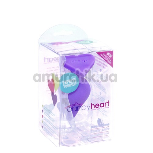 Анальна пробка Naughtier Candy Heart, фіолетова