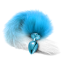 Анальная пробка с хвостом лисы Nixie Butt Plug / Hombre Tail, голубая - Фото №0