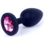 Анальная пробка с розовым кристаллом Exclusivity Jewellery Silicon Plug S, черная - Фото №1