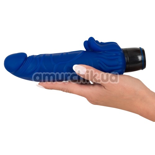 Вибратор Vibra Lotus Silicone Classics Big Vibrator, синий