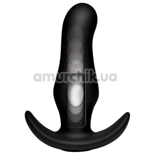 Анальная пробка с толчками ThumpIt Curved Thumping Anal Plug, черная - Фото №1