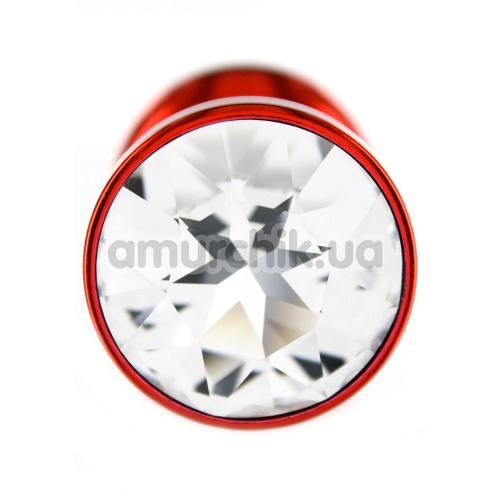 Анальная пробка с прозрачным кристаллом SWAROVSKI Anni Round T1, красная