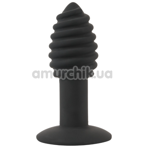 Анальная пробка с вибрацией Black Velvets Twist Butt Plug, черная - Фото №1