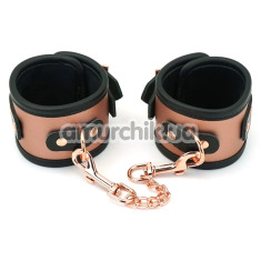Фиксаторы для рук Liebe Seele Rose Gold Memory Leather Handcuffs with Faux Fur Lining, золото-черные - Фото №1