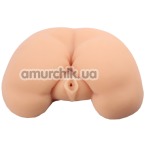 Штучна вагіна і анус з вібрацією ManQ Vibrating Realistic Ass, тілесна - Фото №1