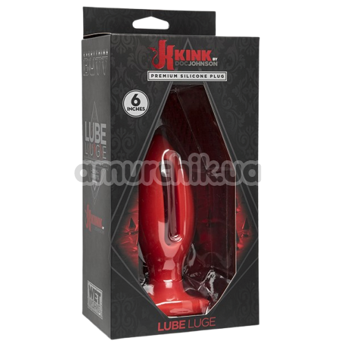 Анальна пробка Kink Lube Luge Premium Silicone Plug 6, червона