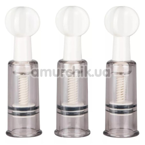 Вакуумные стимуляторы для сосков и клитора Clit & Nipple Suckers, белые - Фото №1