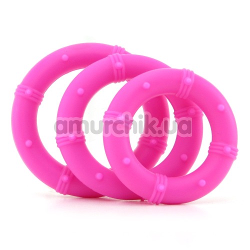 Набор эрекционных колец Posh Silicone Love Rings, 3 шт розовый - Фото №1