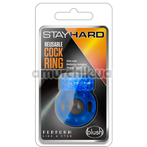 Виброкольцо для члена Stay Hard Reusable Cock Ring, синее