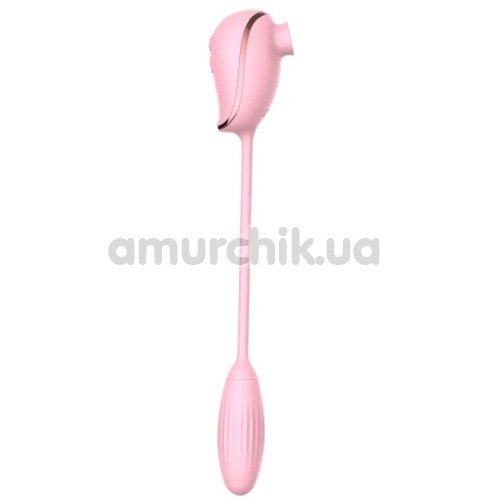 Симулятор орального секса для женщин с виброяйцом Boss Series Leiothrix, розовый