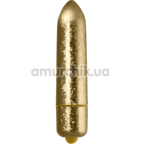 Клиторальный вибратор Rocks-Off RO-120mm Frosted Fleur Drift, золотой - Фото №1