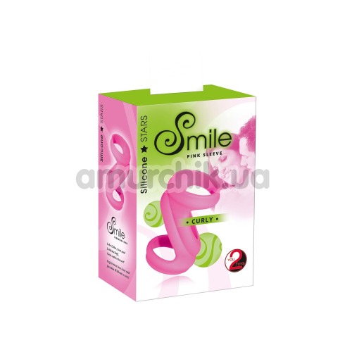 Насадка на пенис Smile Curly Pink Sleeve
