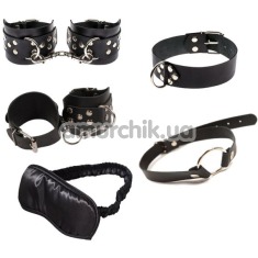 Бондажний набір sLash BDSM Leather Set, чорний - Фото №1