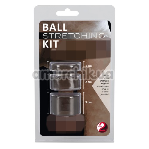 Набор эрекционных колец Ball Stretching Kit, чёрный