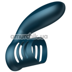 Насадка на пенис с вибрацией Foxshow Wibrator Silicone Ring USB 7 Function, синяя - Фото №1