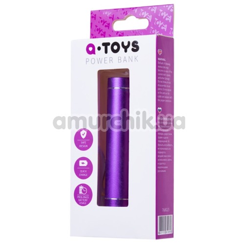 Портативное зарядное устройство A-Toys Power Bank, фиолетовое