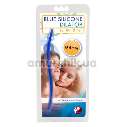 Уретральная вставка Blue Silicone Dilator, голубая