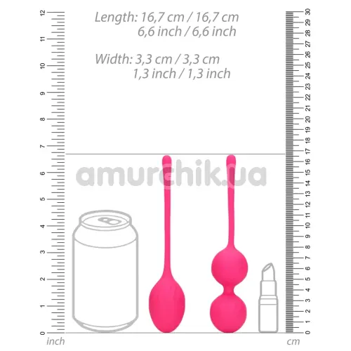 Набор вагинальных шариков Loveline 2 Piece Thumping Kegel Ball Set, розовый