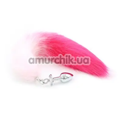 Анальна пробка з хвостом лисиці DS Fetish Anal Plug Faux Fur Fox Tail знімна, рожева - Фото №1