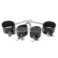 Поножи и наручники с замками, черные - Фото №1