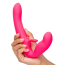 Безремневий страпон із вібрацією Happy Rabbit Rechargeable Vibrating Strapless Strap-On, рожевий - Фото №3