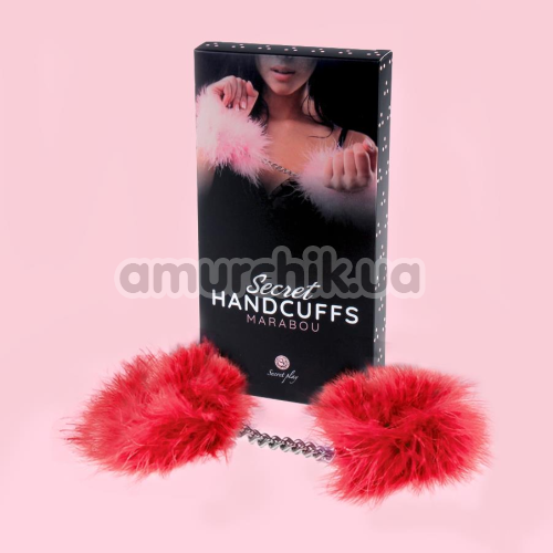 Наручники Secret Marabou Handcuffs, червоні
