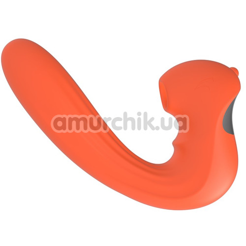 Симулятор орального секса для женщин с вибрацией Kissen Kraken, оранжевый