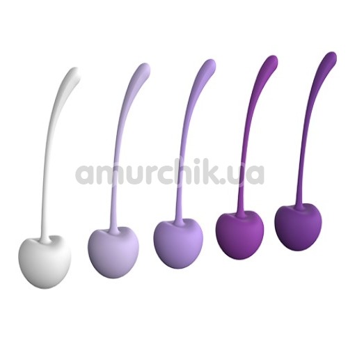 Набір вагінальних кульок Pleasure Balls & Eggs Cherry Kegel Exercisers, фіолетовий - Фото №1