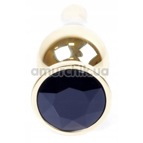 Анальная пробка с черным кристаллом Boss Series Exclusivity Jewellery Gold Plug, золотая