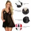 Комплект Star Night Floral Band & Strass Set, черный: пеньюар + трусики-стринги - Фото №4