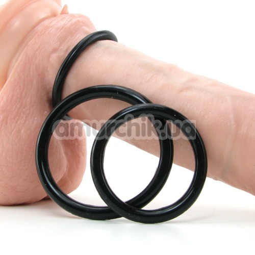 Набор из 4 предметов Cockcage & Ring Set: клетка для пениса + эрекционные кольца, черный