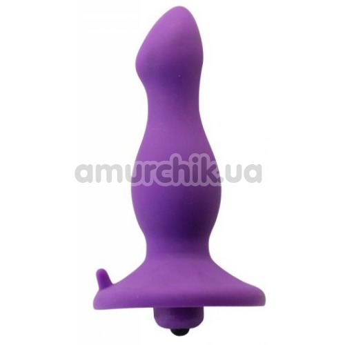Анальна пробка з вібрацією Butt Plug With Suction Cup, фіолетова - Фото №1