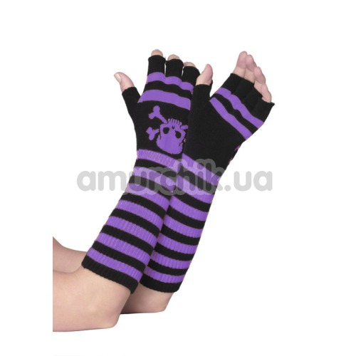 Перчатки Acrylic Elbow Length Fingerless Gloves Purple