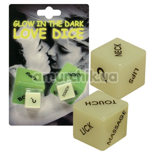 Секс-игра кубики Glow in the Dark Love Dice английская версия, светящиеся в темноте