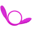 Двуконечный вибратор Pretty Love Snaky Vibe с ребрышками, фиолетовый - Фото №3