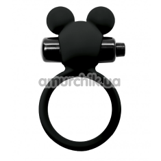 Эрекционное кольцо c вибрацией Virgite Vibrating Ring E6, черное - Фото №1
