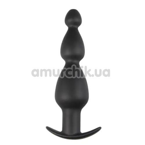 Анальная пробка Long Hollow Silicone Butt Plug, черная - Фото №1