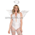 Комплект аксессуаров ангела Leg Avenue Feather Angel Wings & Halo Accessory Kit белый: крылья + нимб - Фото №1