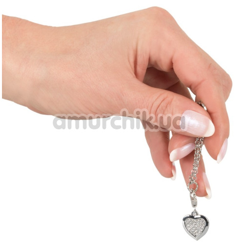 Зажимы для половых губ Intimate Heart-Shaped Chain, серебряные