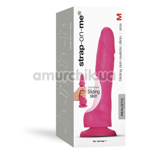 Фаллоимитатор Strap-On-Me Sliding Skin Realistic Dildo M, розовый
