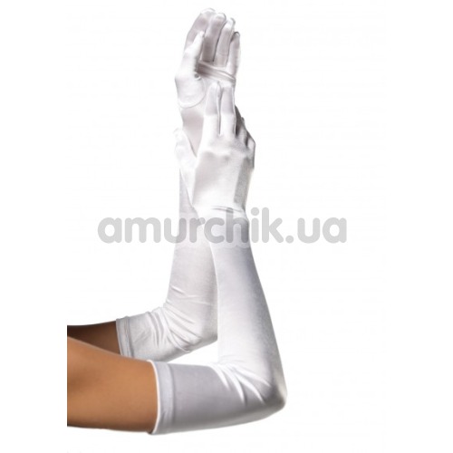 Перчатки Extra Long Satin Gloves, белые