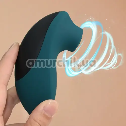 Симулятор орального секса для женщин с вибрацией Sweet Em Velvet Lure TealWave, зеленый