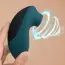 Симулятор орального секса для женщин с вибрацией Sweet Em Velvet Lure TealWave, зеленый - Фото №11