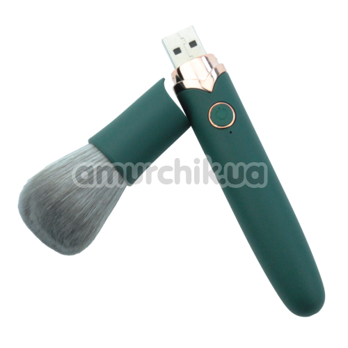 Клиторальный вибратор Makeup Brush Vibrator, зеленый