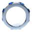 Эрекционное кольцо с синими кристаллами Boss Series Metal Ring Diamonds Small, серебряное - Фото №2