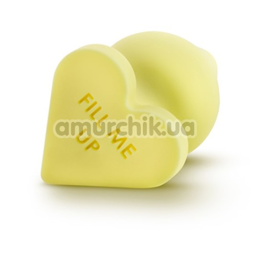 Анальна пробка Play With Me Naughty Candy Hearts Fill Me Up, жовта