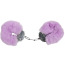Наручники с фиолетовым мехом DS Fetish Plush Handcuffs, серебряные - Фото №1