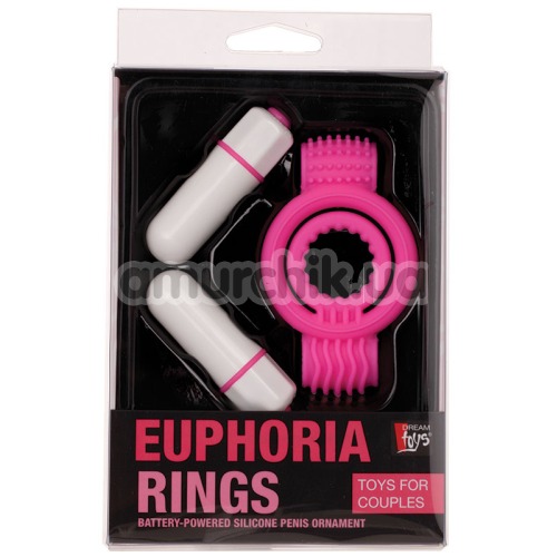 Виброкольцо Euphoria Rings, розовое