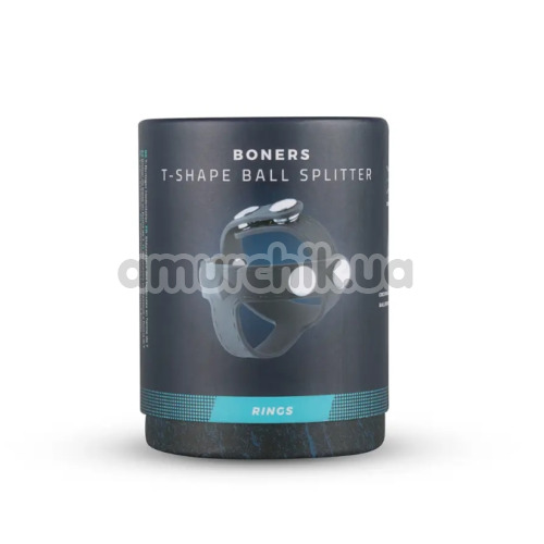 Эрекционное кольцо для члена Boners T-Shape Ball Splitter, синее