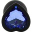Анальна пробка з синім кристалом Silicone Jewelled Butt Plug Heart Small, чорна - Фото №3